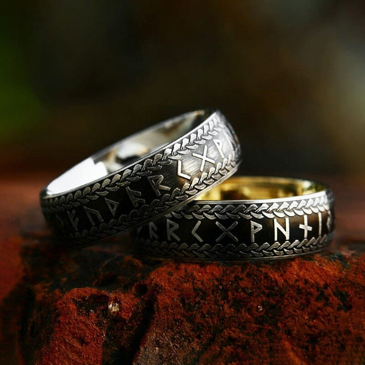 WorldNorse Nordic Rune Braided Pattern Viking Ring