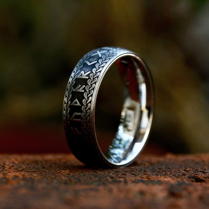 WorldNorse Nordic Rune Braided Pattern Viking Ring