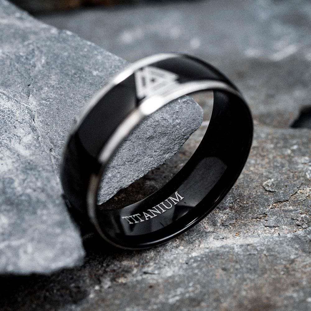 WorldNorse Black Valknut Individuality Ring