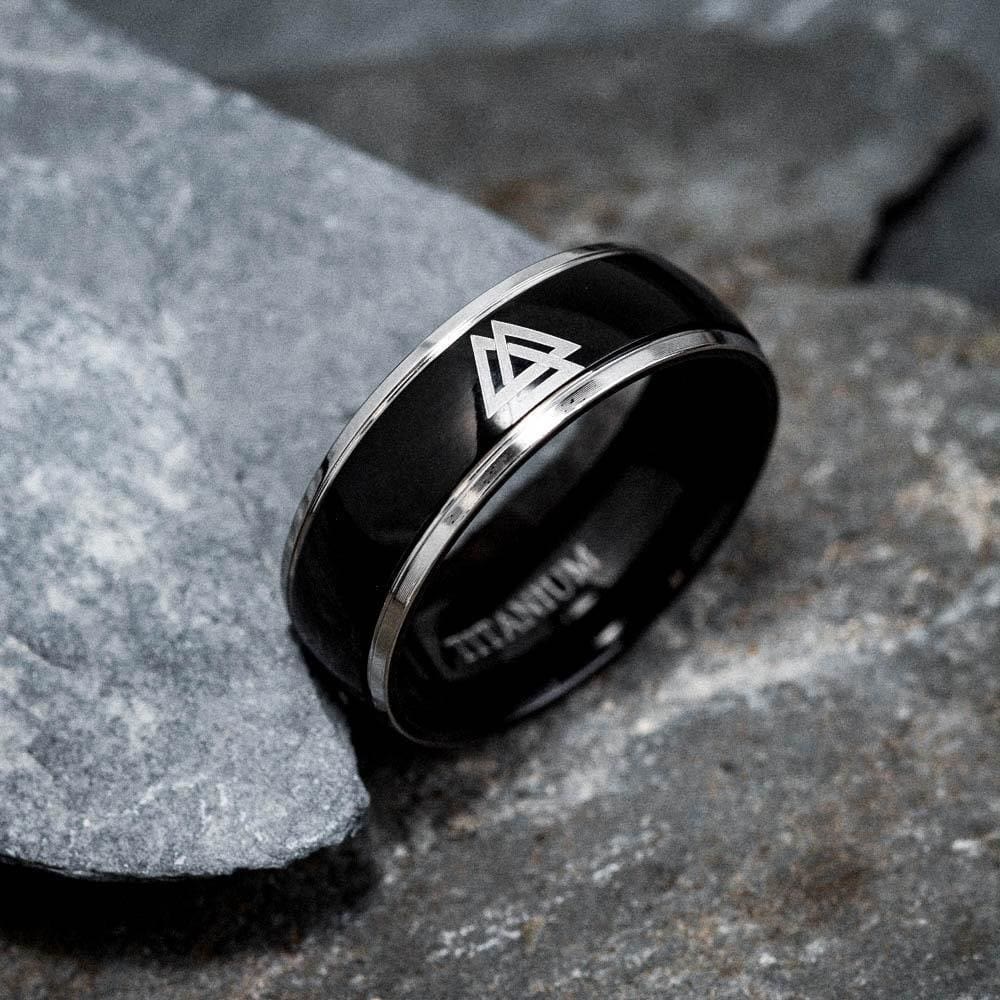 WorldNorse Black Valknut Individuality Ring