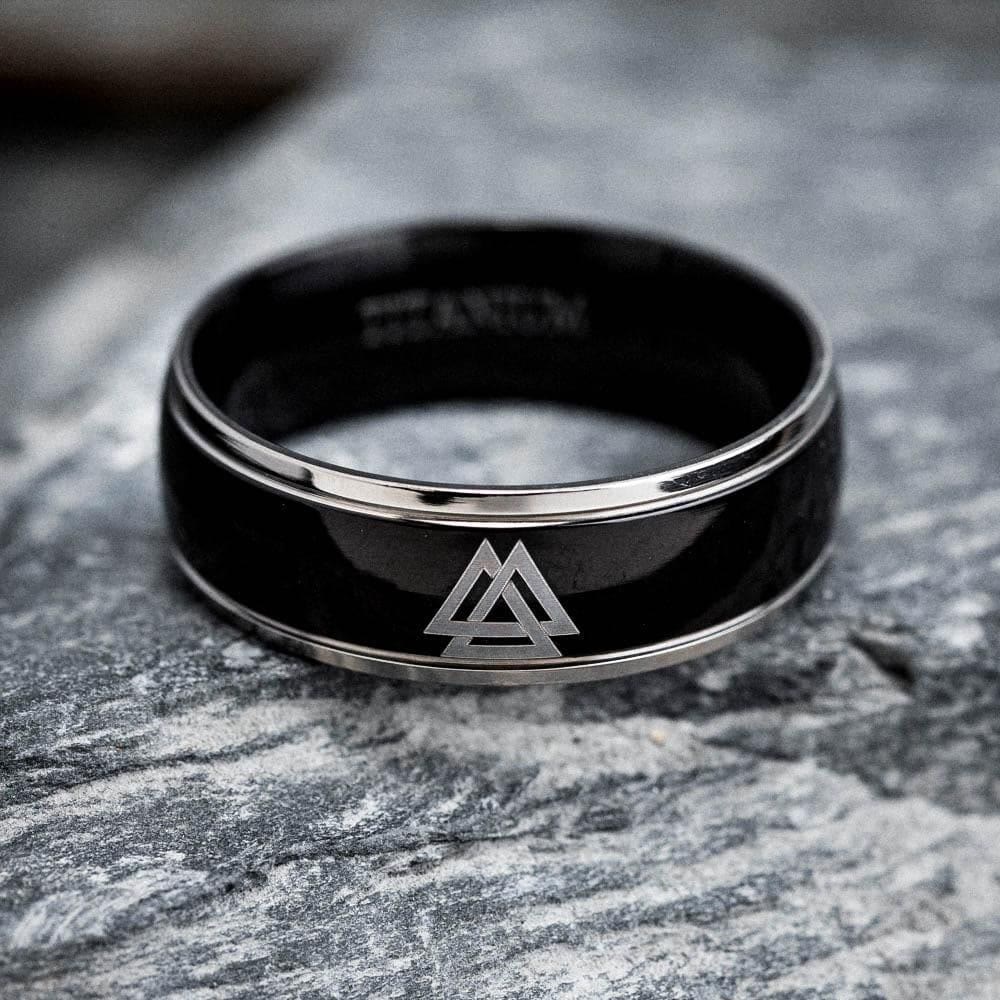 WorldNorse Black Valknut Individuality Ring