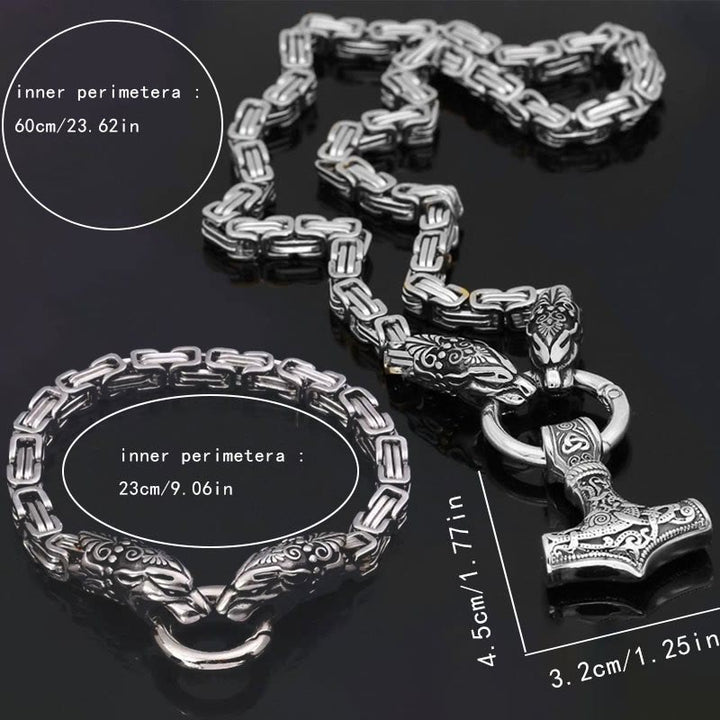 WorldNorse Fenrir Viking Thor's Hammer Necklace & Bracelet - image 20
