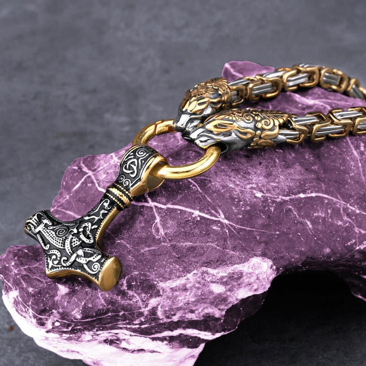 WorldNorse Fenrir Viking Thor's Hammer Necklace & Bracelet - image 18