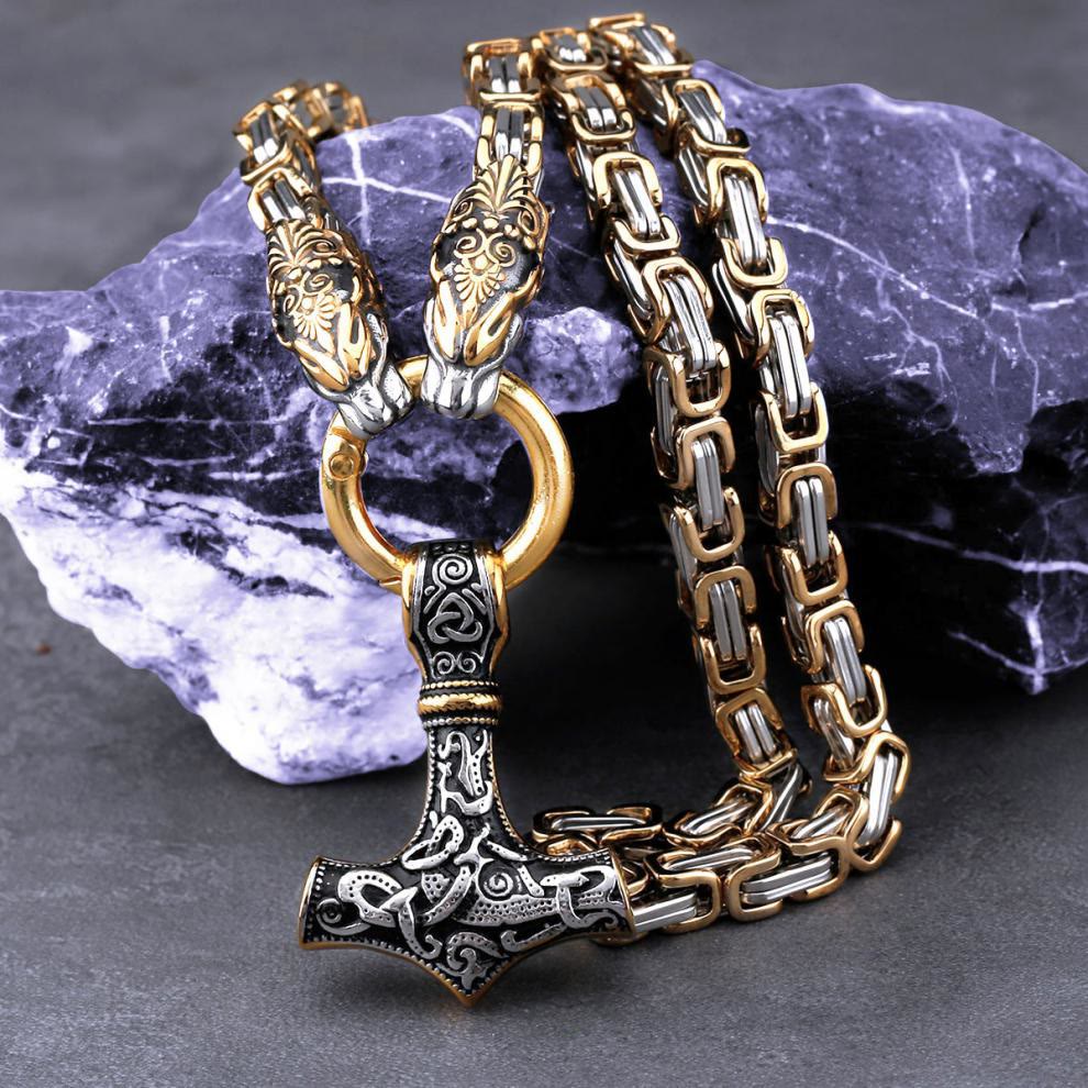 WorldNorse Fenrir Viking Thor's Hammer Necklace & Bracelet - image 16