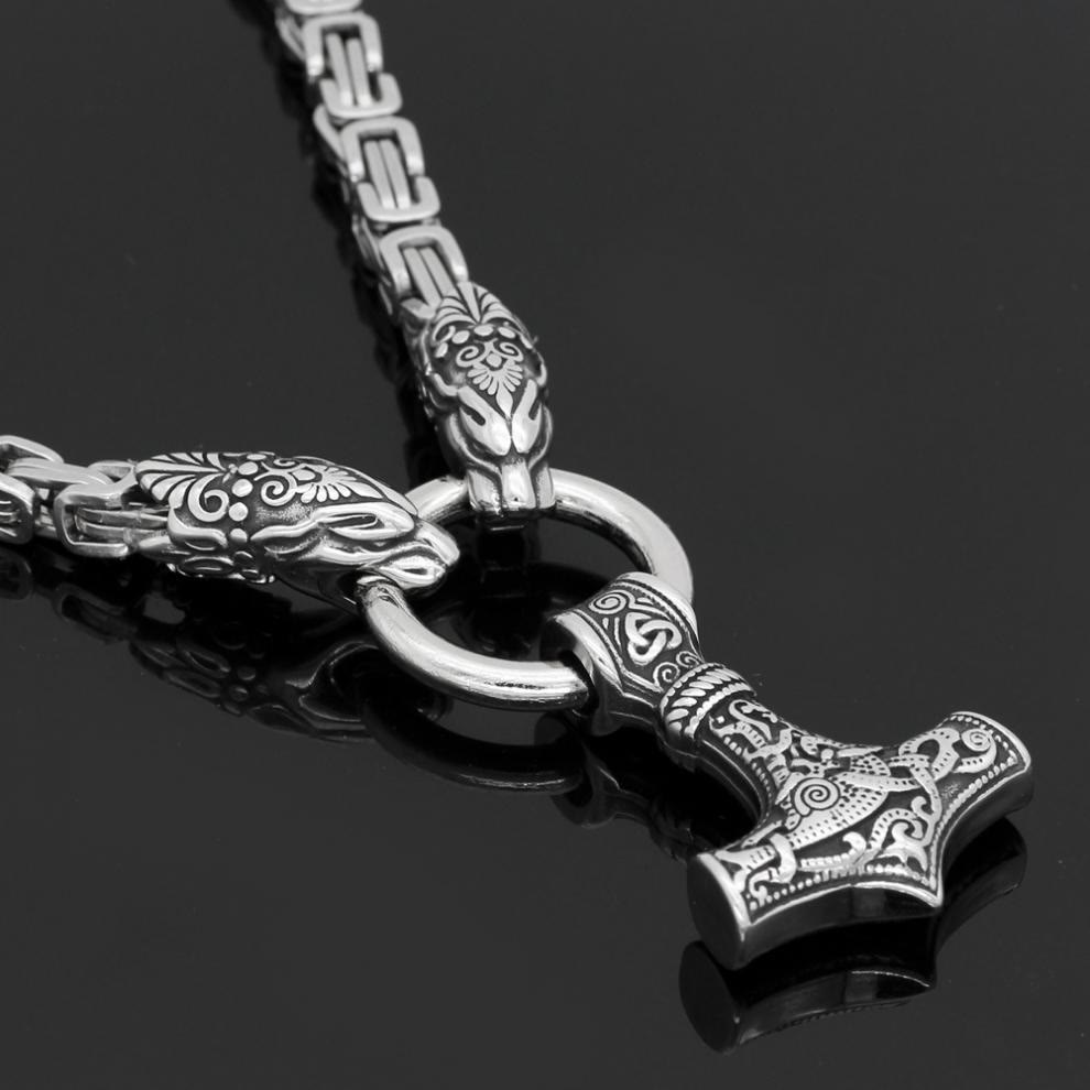 WorldNorse Fenrir Viking Thor's Hammer Necklace & Bracelet - image 14