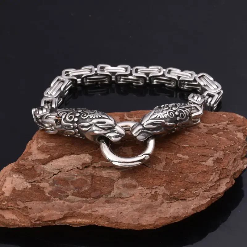 WorldNorse Fenrir Viking Thor's Hammer Necklace & Bracelet - Silver Bracelet - image 1