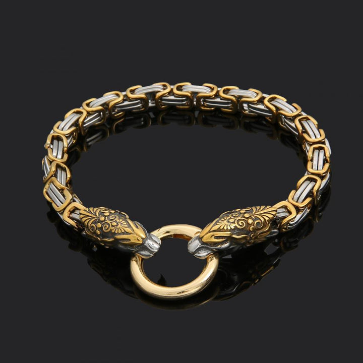 WorldNorse Fenrir Viking Thor's Hammer Necklace & Bracelet - Gold Bracelet - image 4