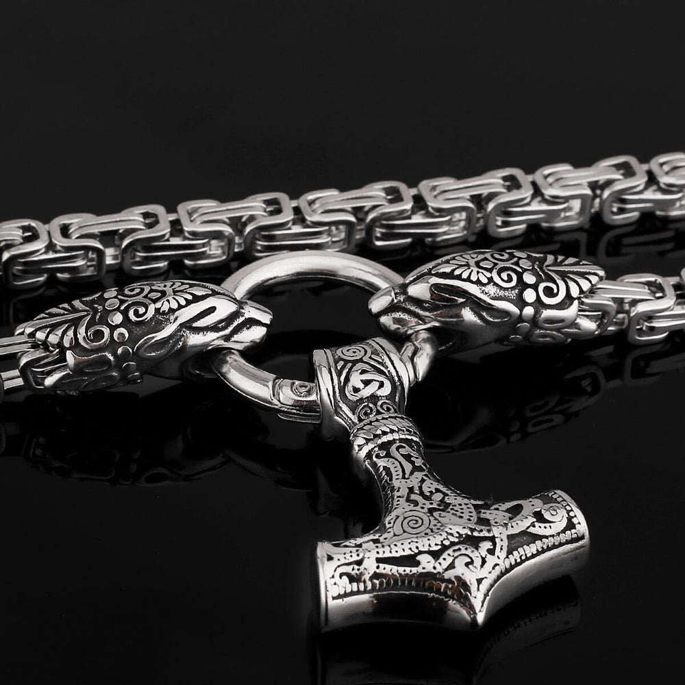 WorldNorse Fenrir Viking Thor's Hammer Necklace & Bracelet - image 13