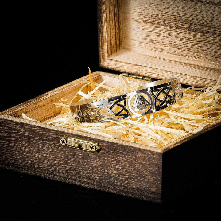 WorldNorse Valknut And Celtic Knot Symbol Bracelet - Silver - image 0