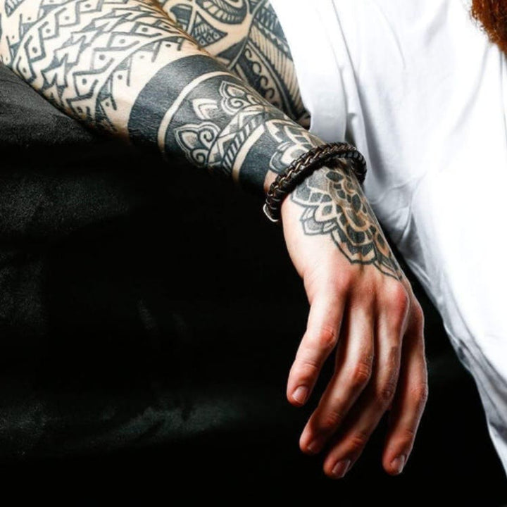 WorldNorse Vintage Braided Leather Odin Bracelet - image 3