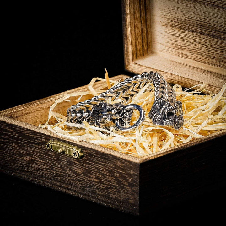 WorldNorse Double Lion Head Viking Bracelet - Lion - image 0