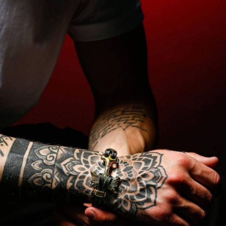 WorldNorse Wolf Fenrir's Head In Leather Bracelet - image 2