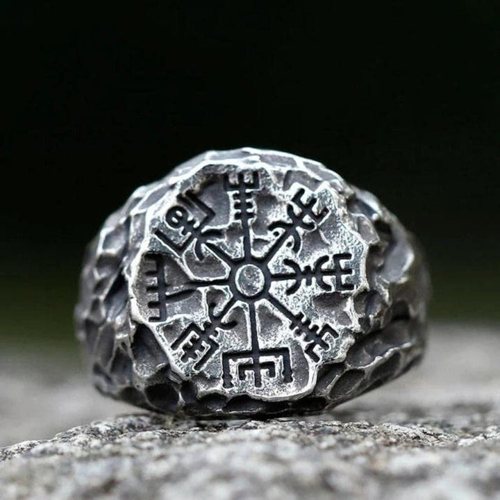 WorldNorse Silver Vegvisir Compass Totem Odin Ring