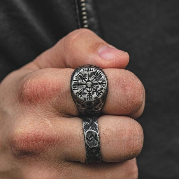 WorldNorse Silver Vegvisir Compass Totem Odin Ring