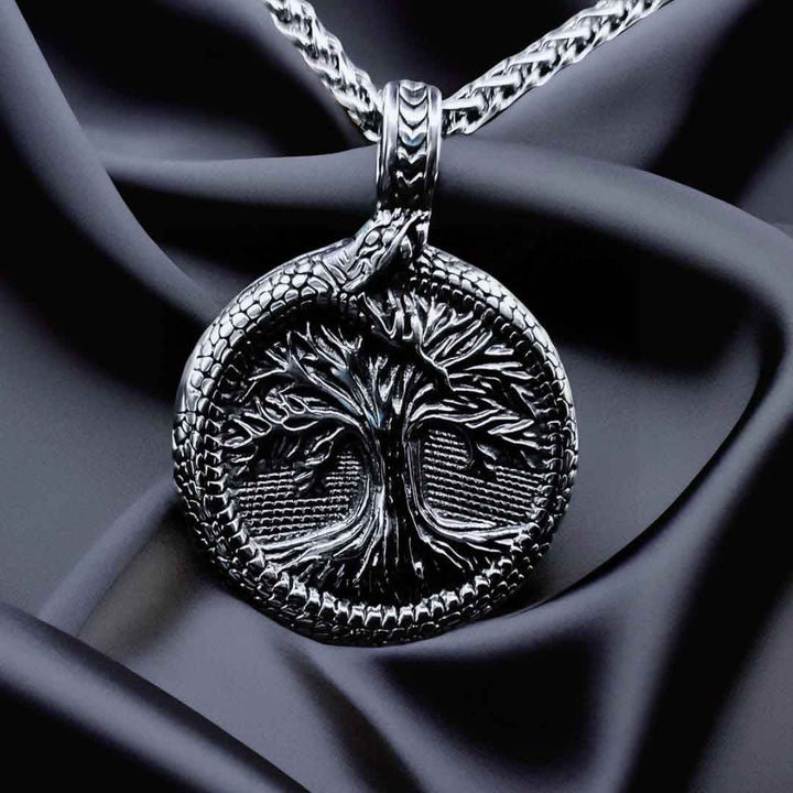 WorldNorse Tree Of Life With Jormungandr Necklace - Silver - image 6