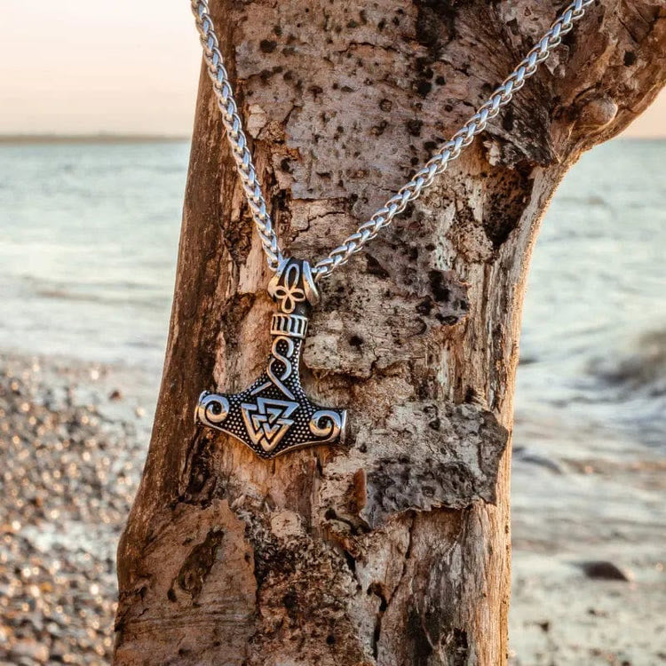 WorldNorse Viking Thor Mjolnir And Valknut Necklace - image 2