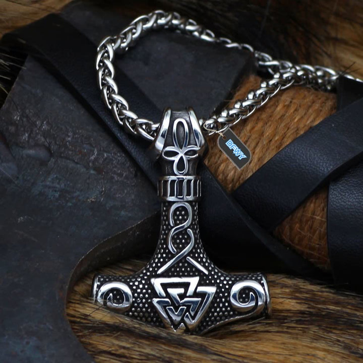 WorldNorse Viking Thor Mjolnir And Valknut Necklace - image 6