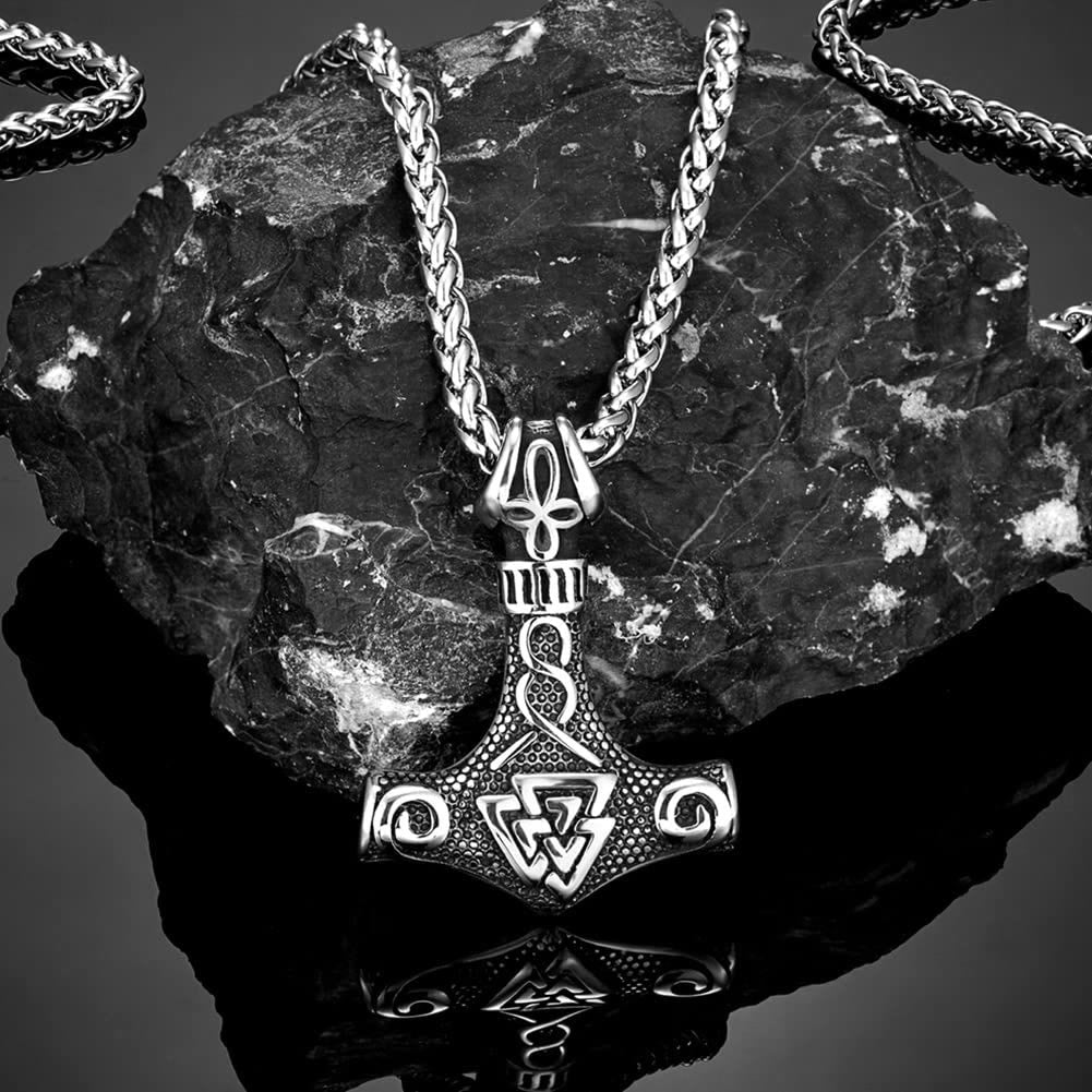 WorldNorse Viking Thor Mjolnir And Valknut Necklace - image 8