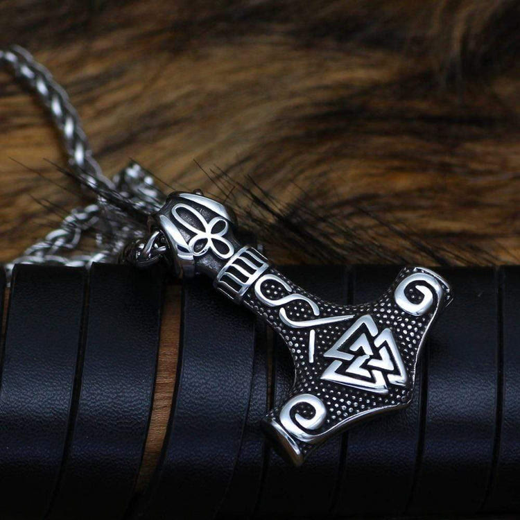 WorldNorse Viking Thor Mjolnir And Valknut Necklace - image 5