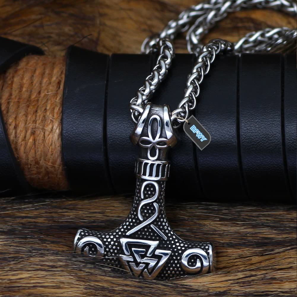 WorldNorse Viking Thor Mjolnir And Valknut Necklace - image 4