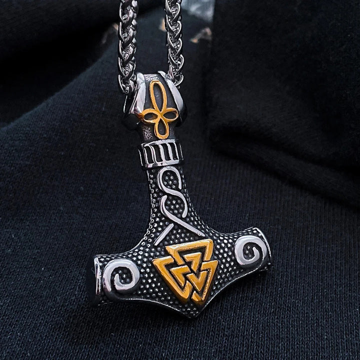 WorldNorse Viking Thor Mjolnir And Valknut Necklace - image 13