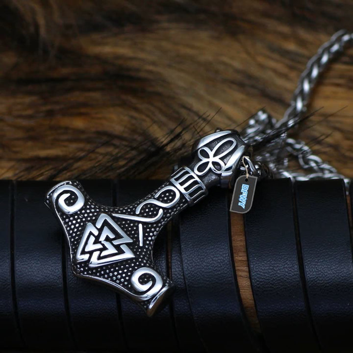 WorldNorse Viking Thor Mjolnir And Valknut Necklace - image 7