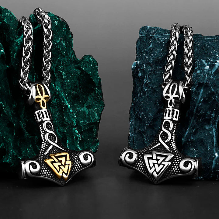 WorldNorse Viking Thor Mjolnir And Valknut Necklace - image 15