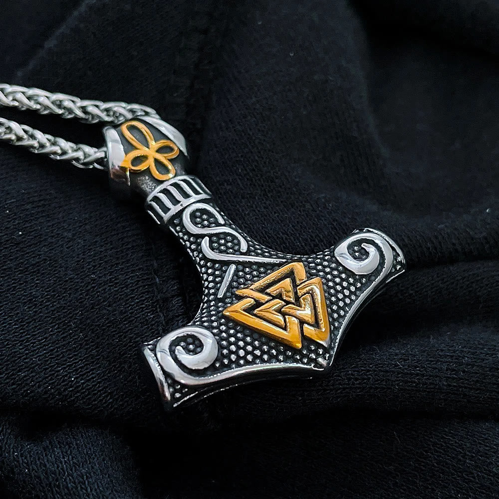 WorldNorse Viking Thor Mjolnir And Valknut Necklace - image 14