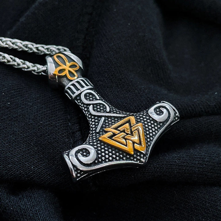 WorldNorse Viking Thor Mjolnir And Valknut Necklace - image 14