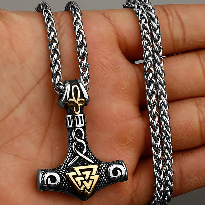 WorldNorse Viking Thor Mjolnir And Valknut Necklace - image 12
