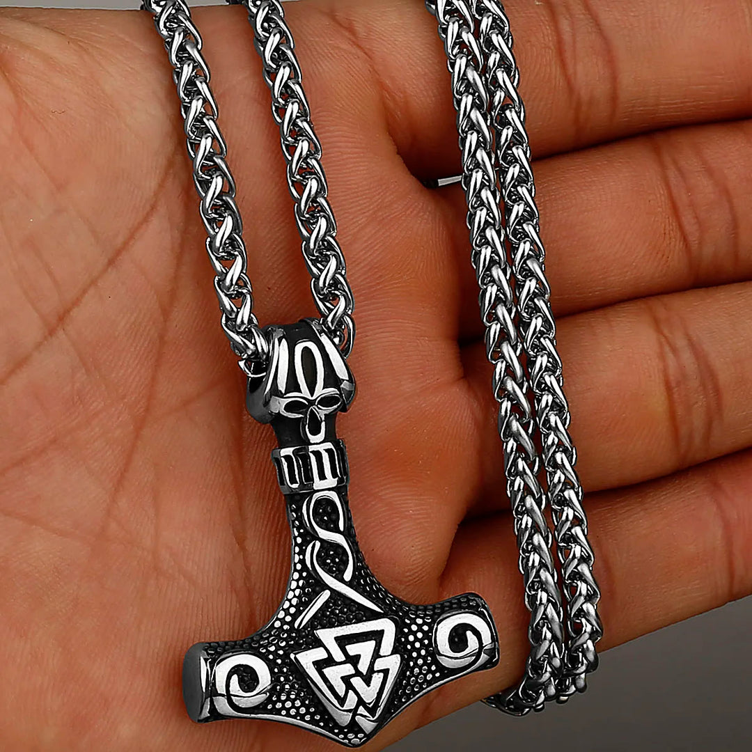 WorldNorse Viking Thor Mjolnir And Valknut Necklace - image 3