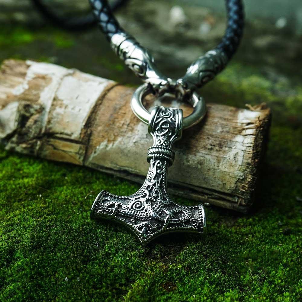 WorldNorse Thor's Hammer Pendant Leather Necklace  - image 3