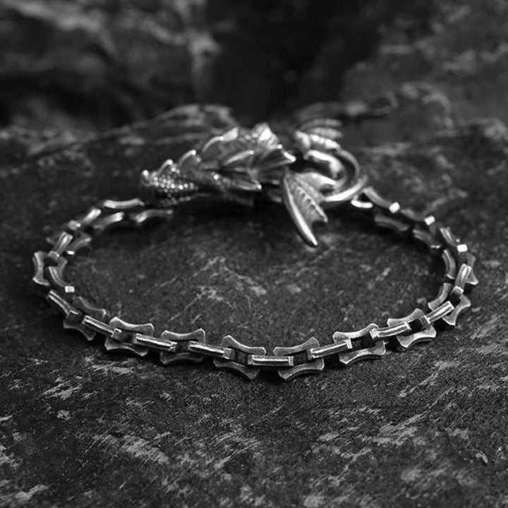 WorldNorse Gothic Style Dragon Bone Chain Dragon Head Bracelet - image 5