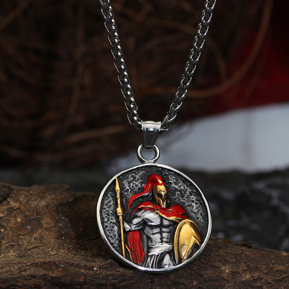 WorldNorse Spartacus Warrior Shield Pendant Necklace - Silver & Gold - image 4