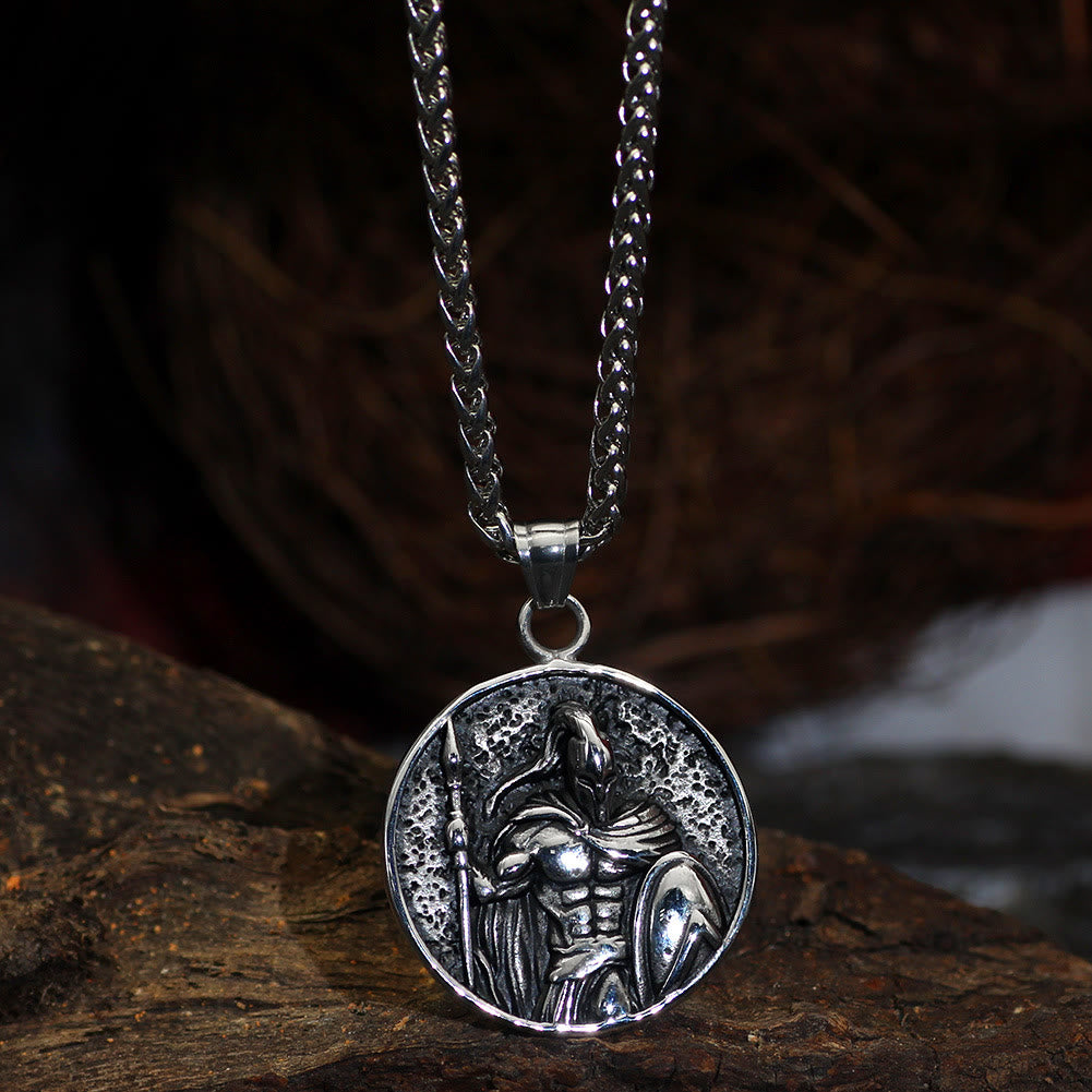 WorldNorse Spartacus Warrior Shield Pendant Necklace - Silver - image 0