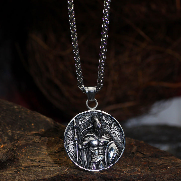 WorldNorse Spartacus Warrior Shield Pendant Necklace - Silver - image 0
