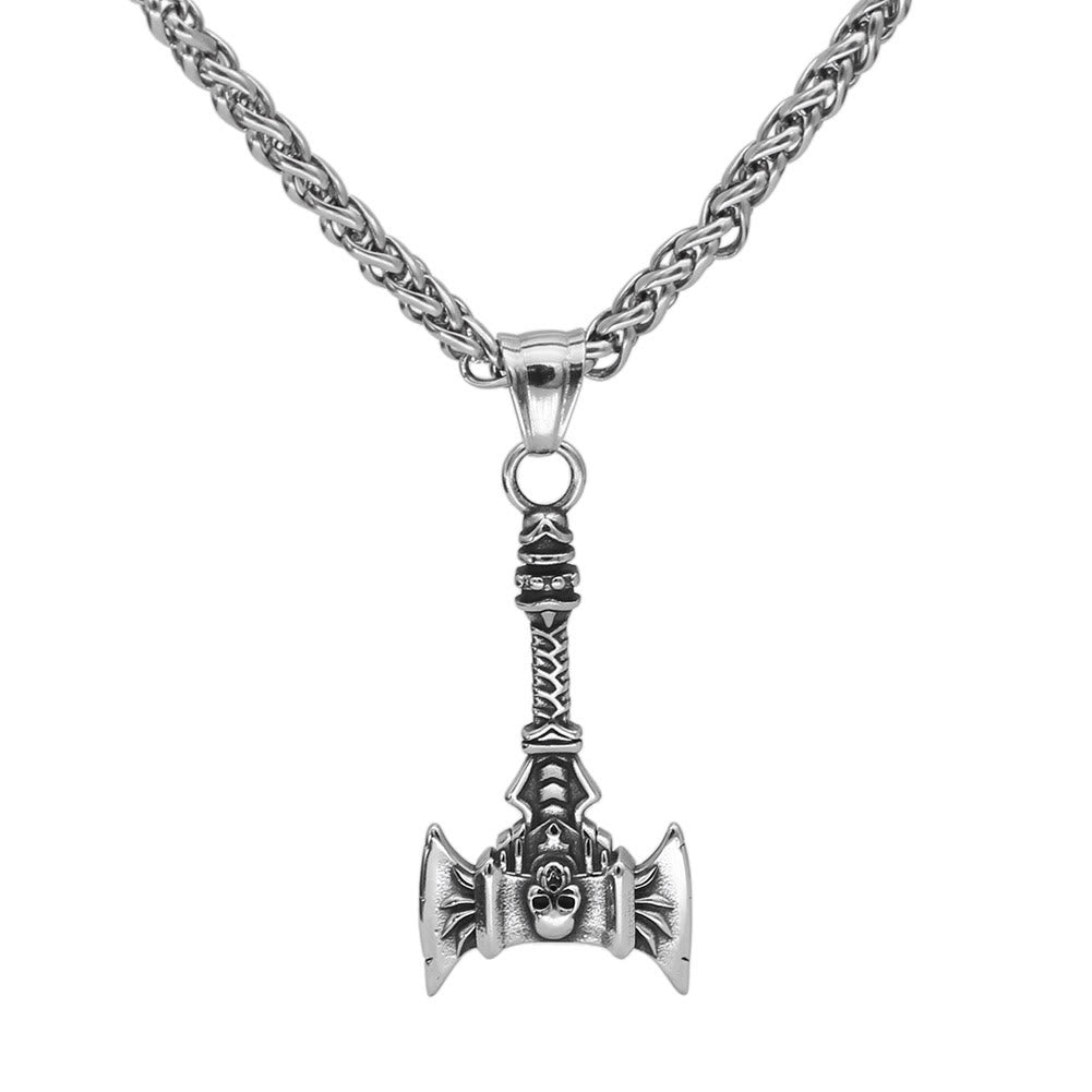 WorldNorse Norse Skull Viking Double Axe Necklace - image 4