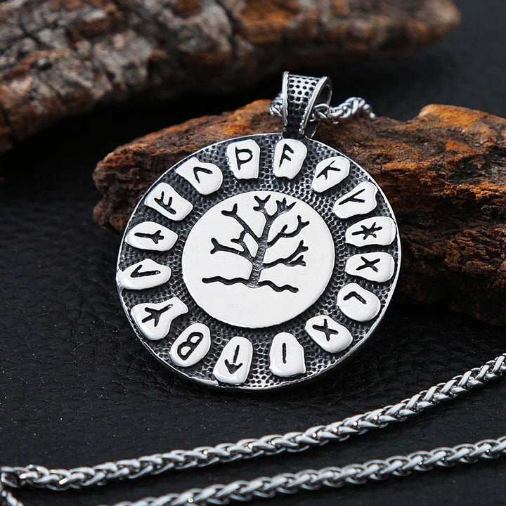 WorldNorse Tree Of Life And Rune Symbol Necklace - Silver - image 3