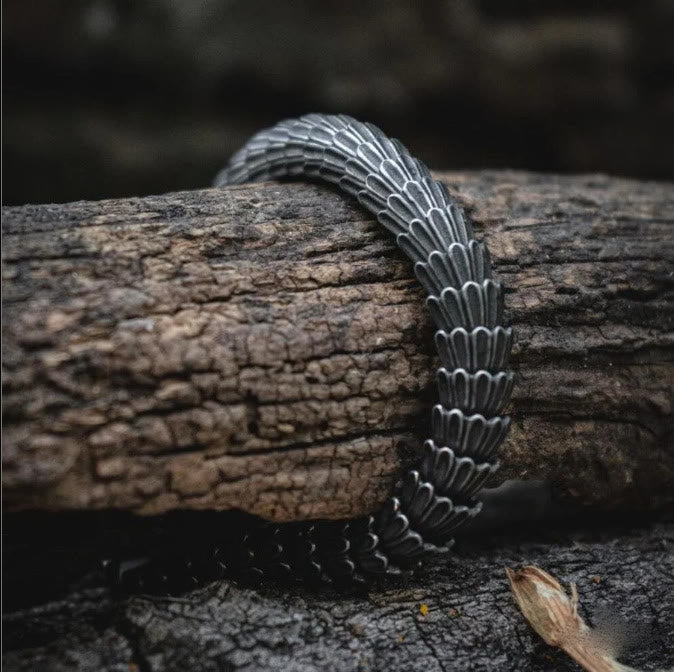 WorldNorse Retro Black Snake Scale Bangle Bracelet - image 5