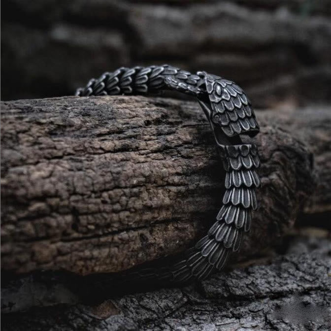 WorldNorse Retro Black Snake Scale Bangle Bracelet - image 4