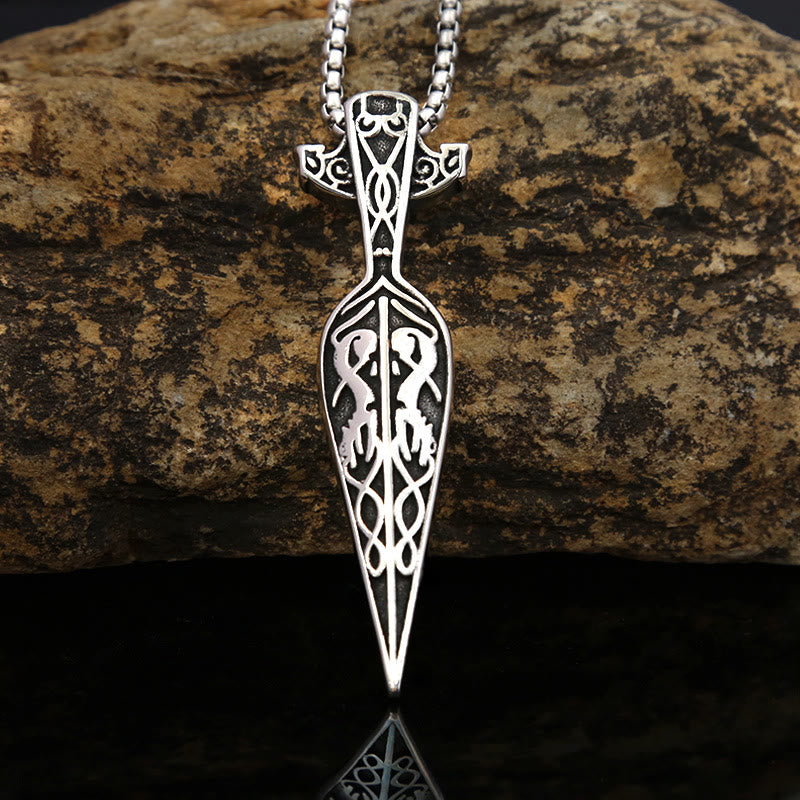 WorldNorse Viking Sword Spear Head Pendant Necklace - image 1