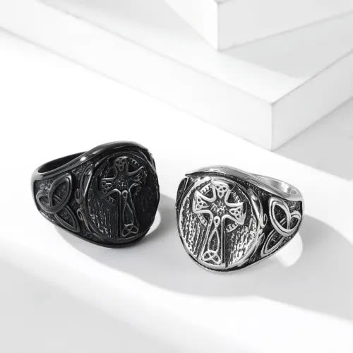 WorldNorse Nordic Gothic Celtic Knot Cross Ring