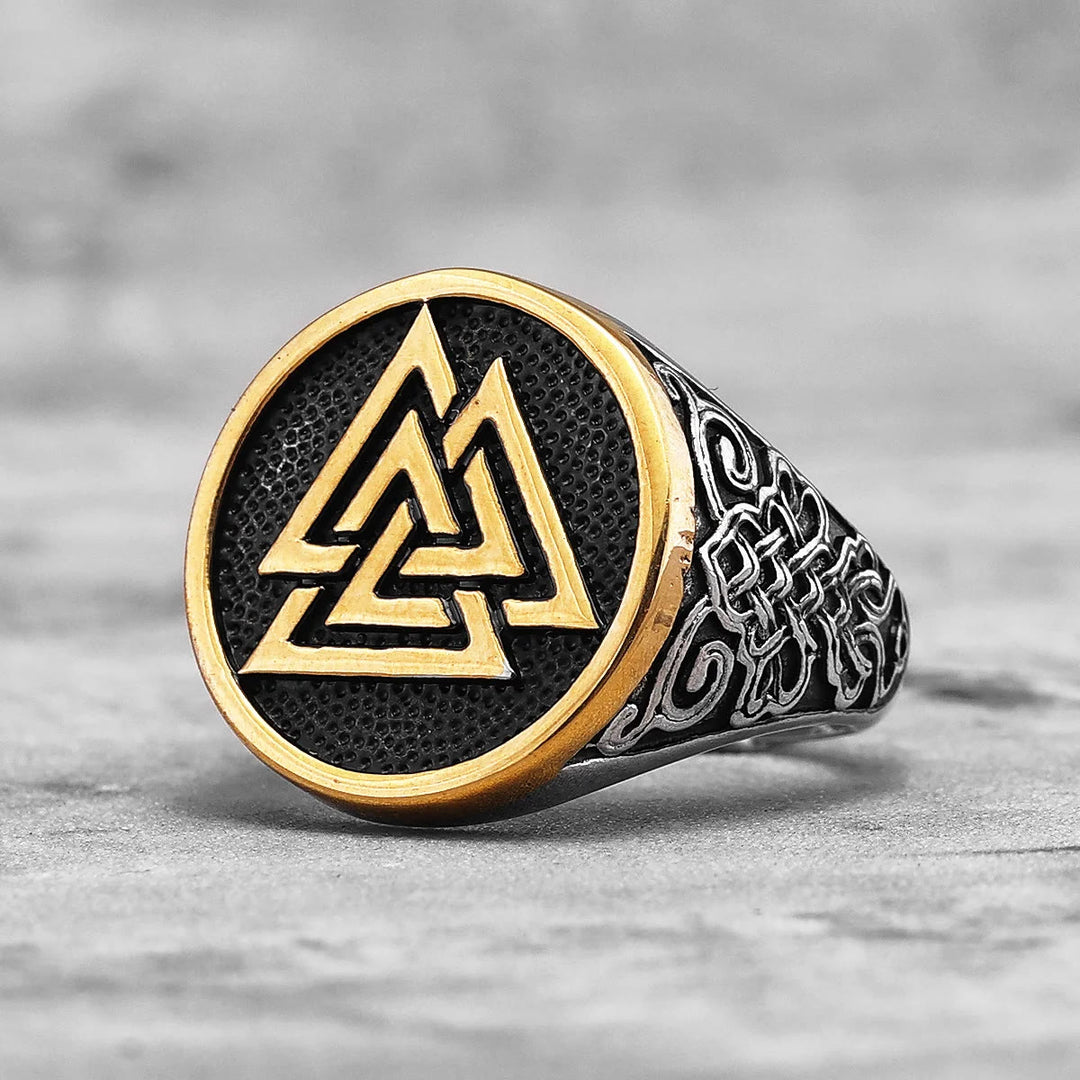 WorldNorse Celtic Knot And Valknut Viking Ring