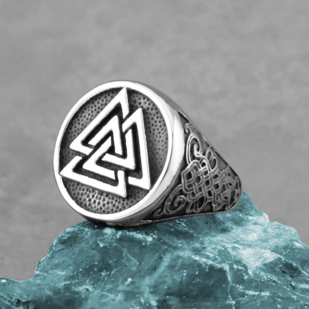 WorldNorse Celtic Knot And Valknut Viking Ring