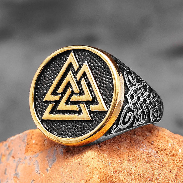 WorldNorse Celtic Knot And Valknut Viking Ring