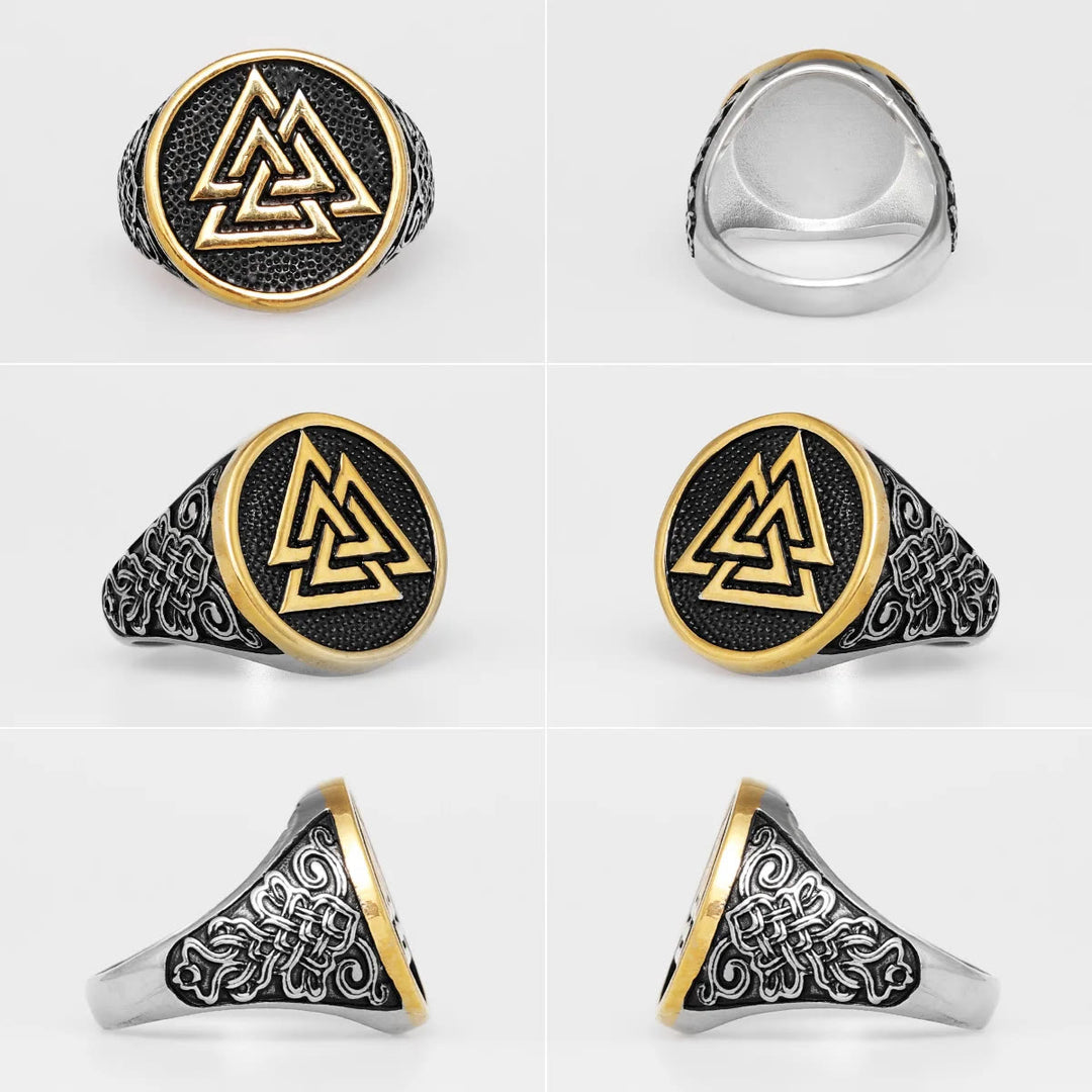 WorldNorse Celtic Knot And Valknut Viking Ring