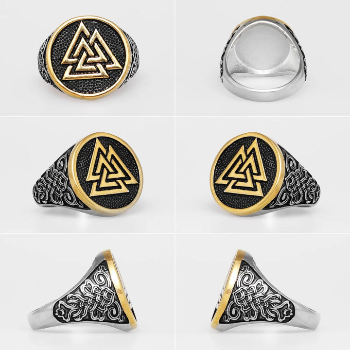 WorldNorse Celtic Knot And Valknut Viking Ring