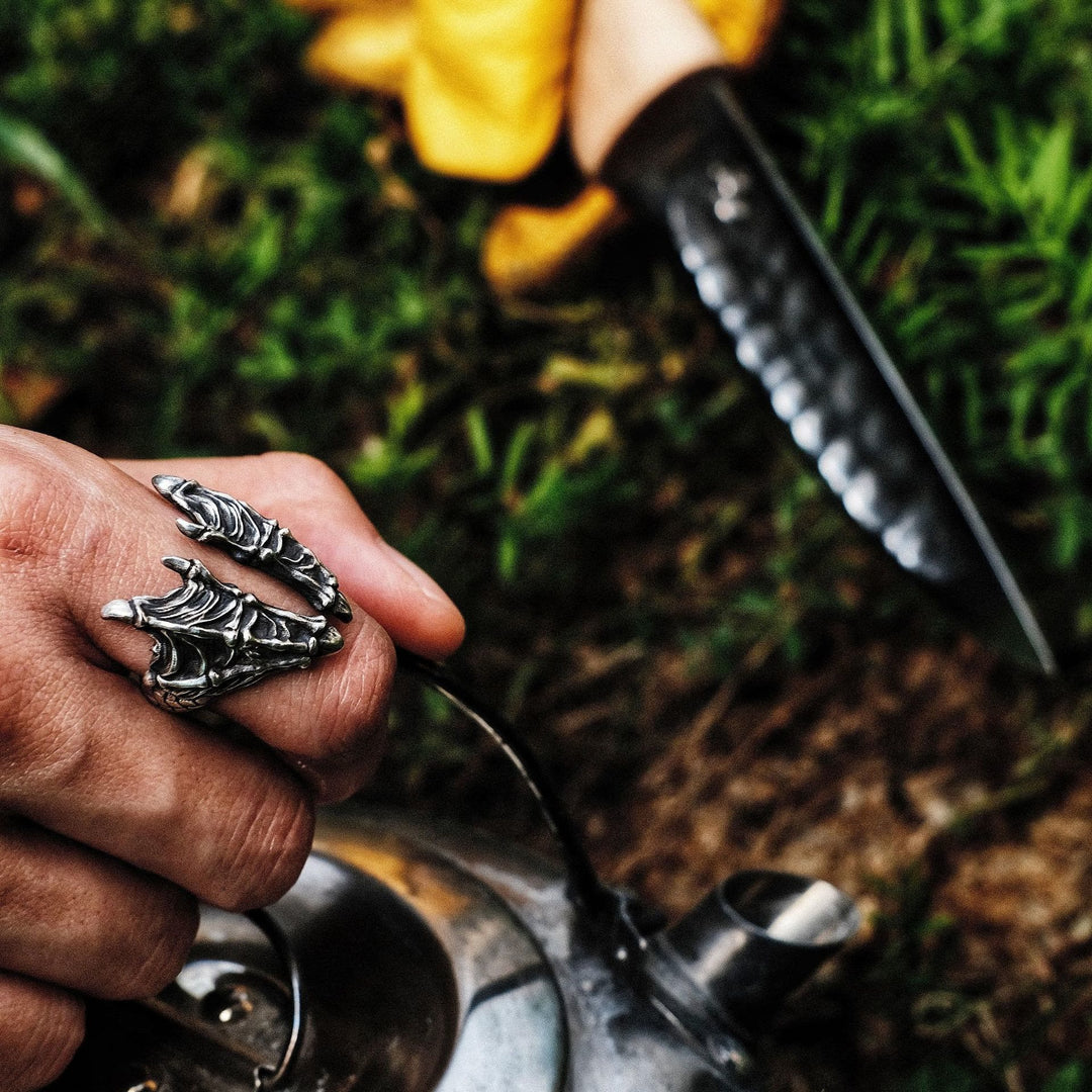 WorldNorse Retro Dragon Carved Dragon Scale Ring - image 2