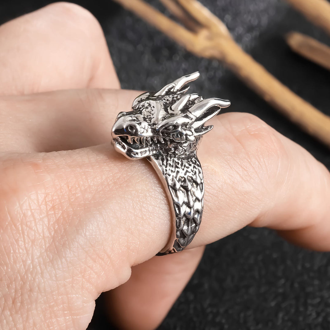 WorldNorse Jormungandr Dragon Head Viking Ring