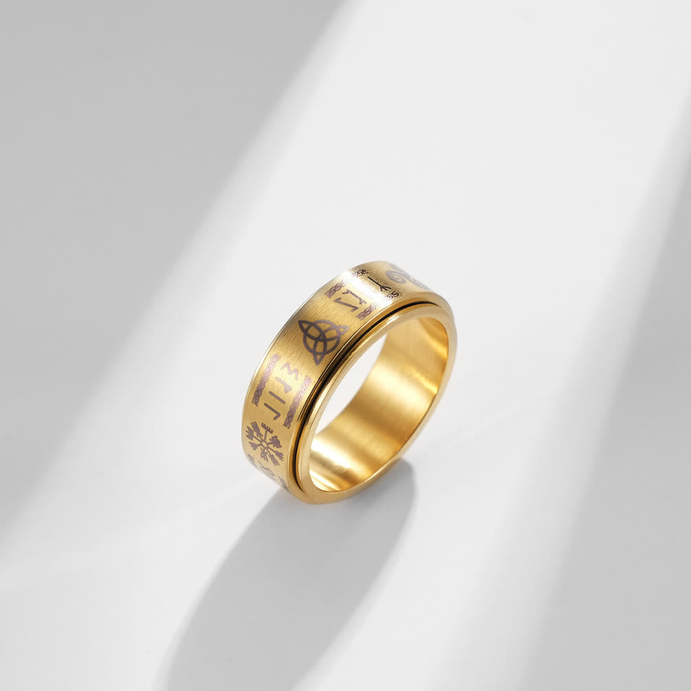WorldNorse Rune Vegvisir Mjolnir Spinner Ring - image 12